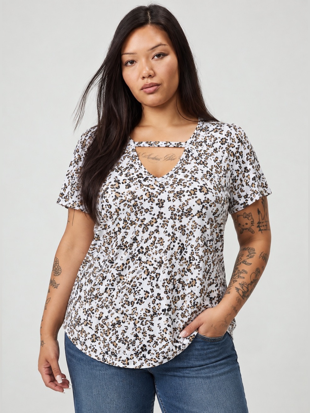 NEW Lane Bryant Animal Leopard Cheetah Print Short Sleeve Tee 149
